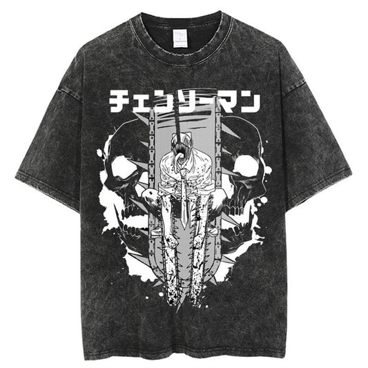 Denji Chainsaw Man Oversized Vintage T Shirt