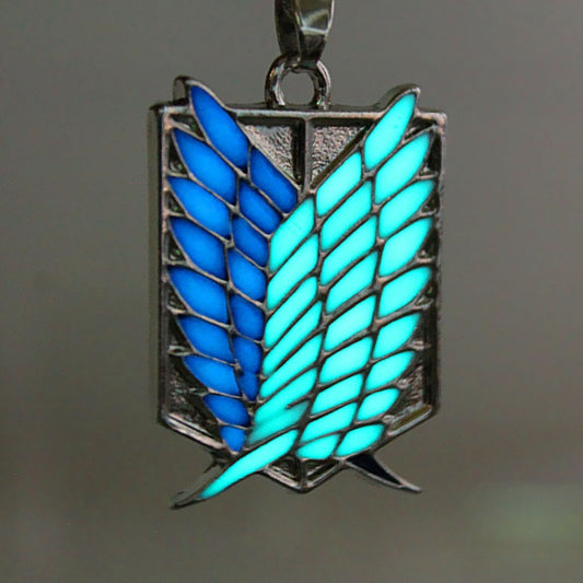 Attack on Titan Glowing Necklace Pendants Wings Of Liberty Glow in the Dark