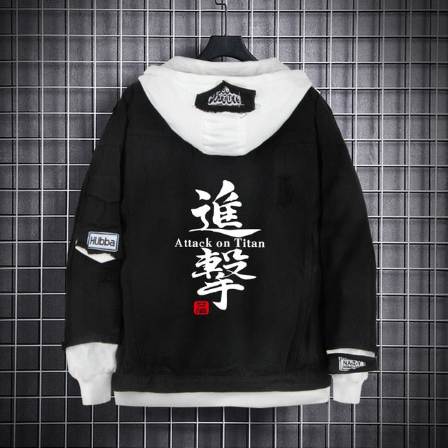 Attack On Titan Black Denim Jacket