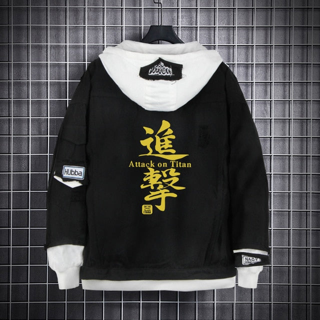 Attack On Titan Black Denim Jacket