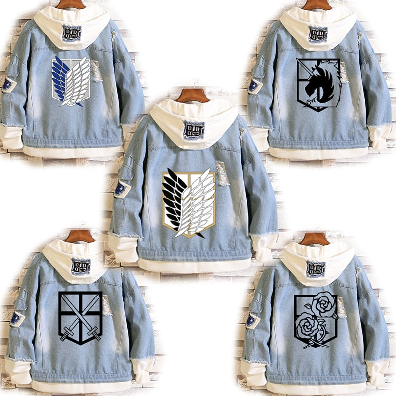 Attack on Titan Denim Jacket Women/Men Jeans Hoodie Sweatshirt