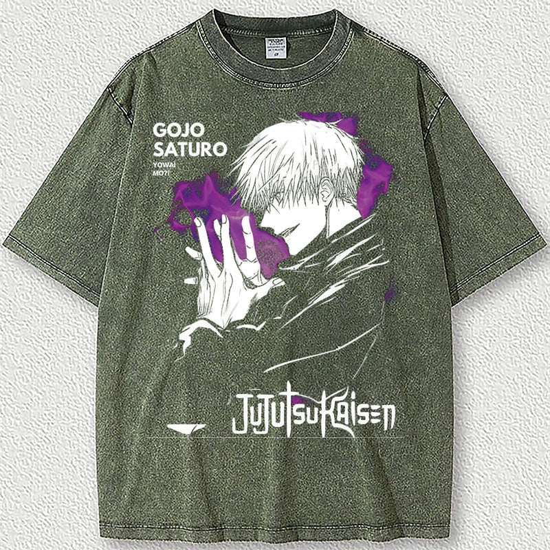 Gojo Cursed Tech Oversized Vintage T Shirt