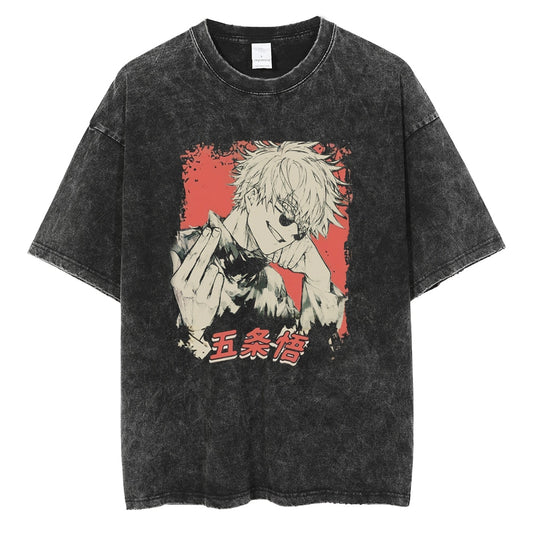 Gojo Stuntin' Jujutsu Kaisen Oversized Vintage T Shirt