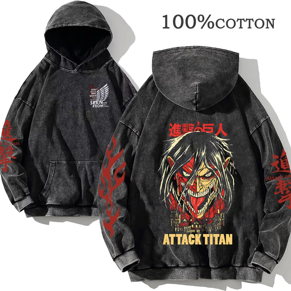 Attack on Titan Eren Vintage Hoodie