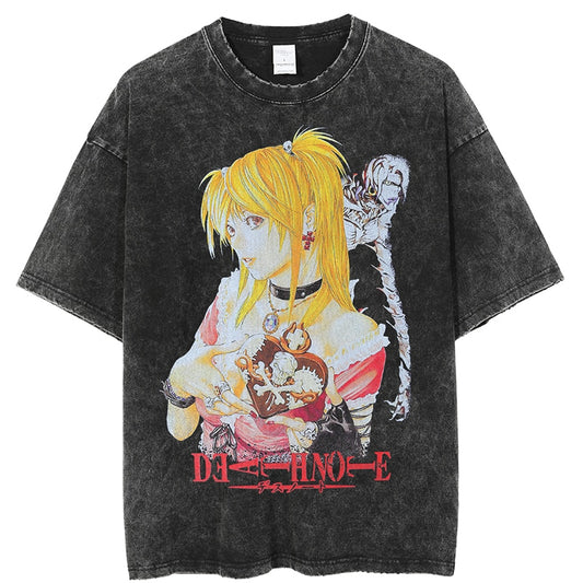 Deathnote Vintage Washed Anime Graphic T Shirts