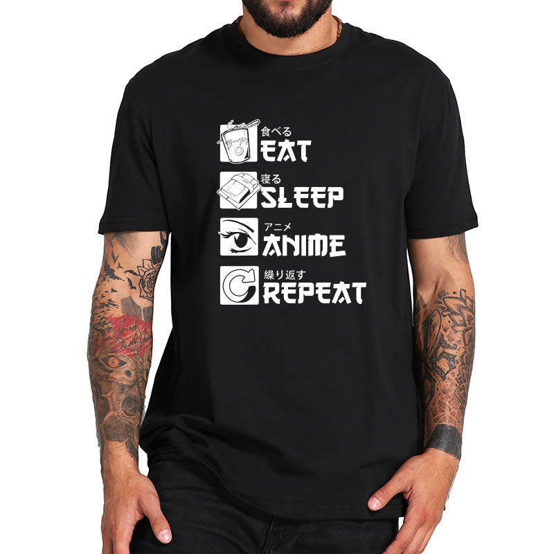 Eat Sleep Anime Repeat T Shirt