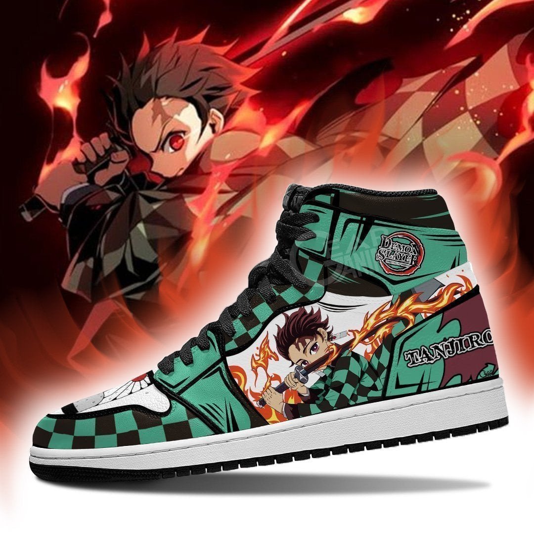 Tanjiro Dance of the Fire God High Tops (Up to size 14 US Men)